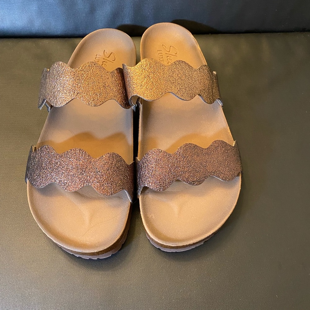 SKECHERS Copper Color Sandals (NWOT) - Picture 1 of 8